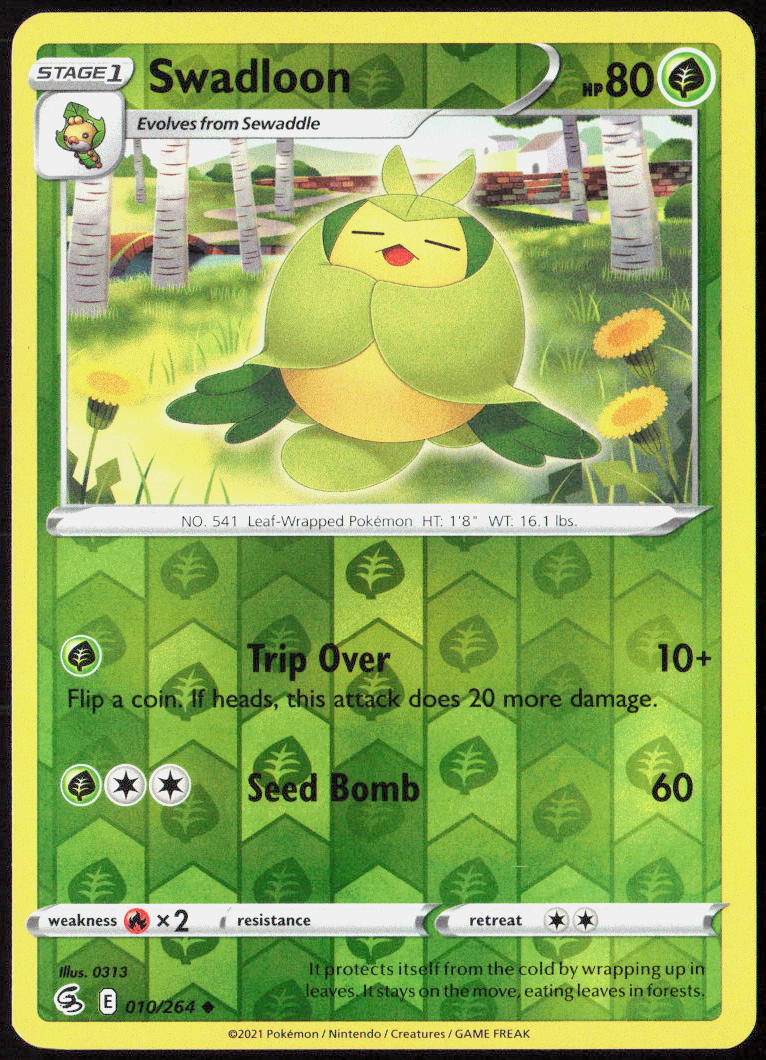 Swadloon 010/264 SWSH08: Fusion Strike Pokemon TCG LP