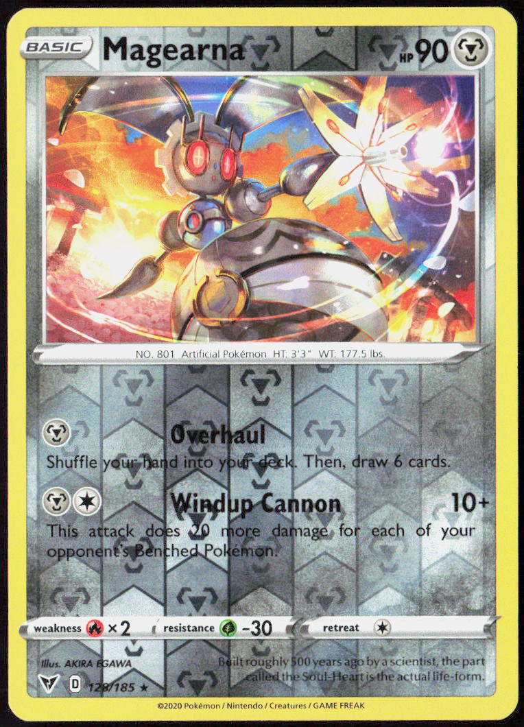 Magearna Reverse Holo 128/185 SWSH04: Vivid Voltage Pokemon TCG LP