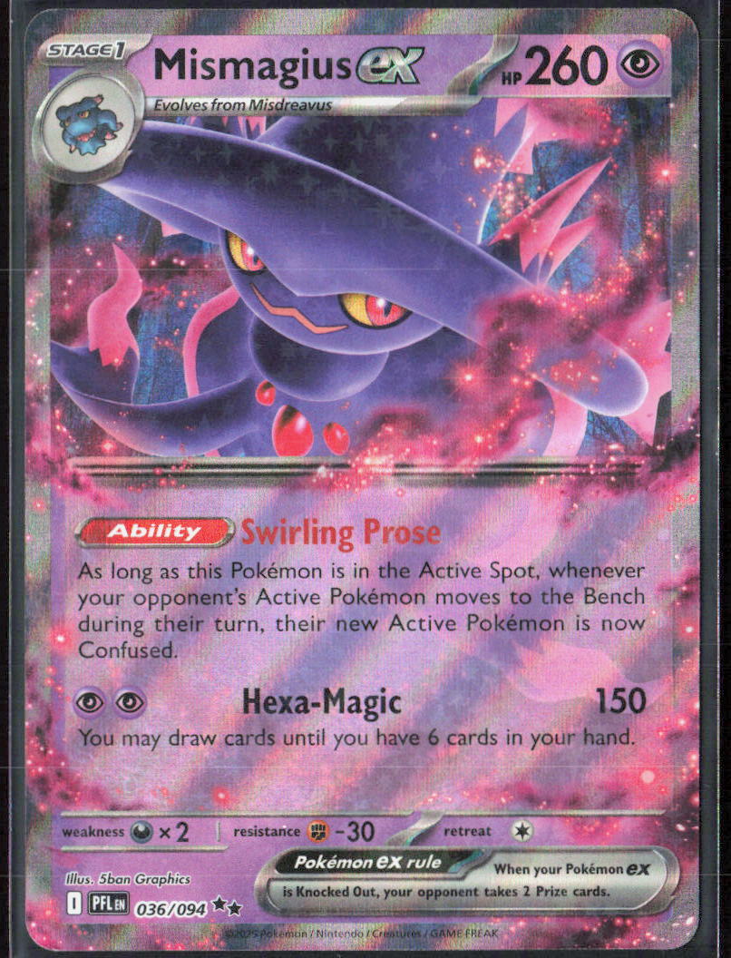 Mismagius ex Holo 036/094 ME02: Phantasmal Flames Pokemon TCG NM