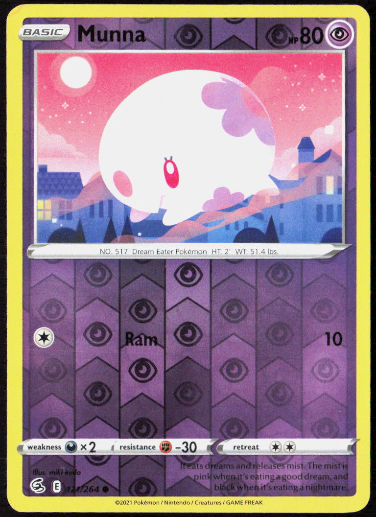 Munna Reverse Holo 121/264 SWSH08: Fusion Strike NM