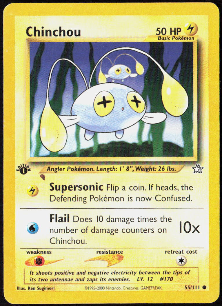 Chinchou 1st Edition 055/111 Neo Genesis LP