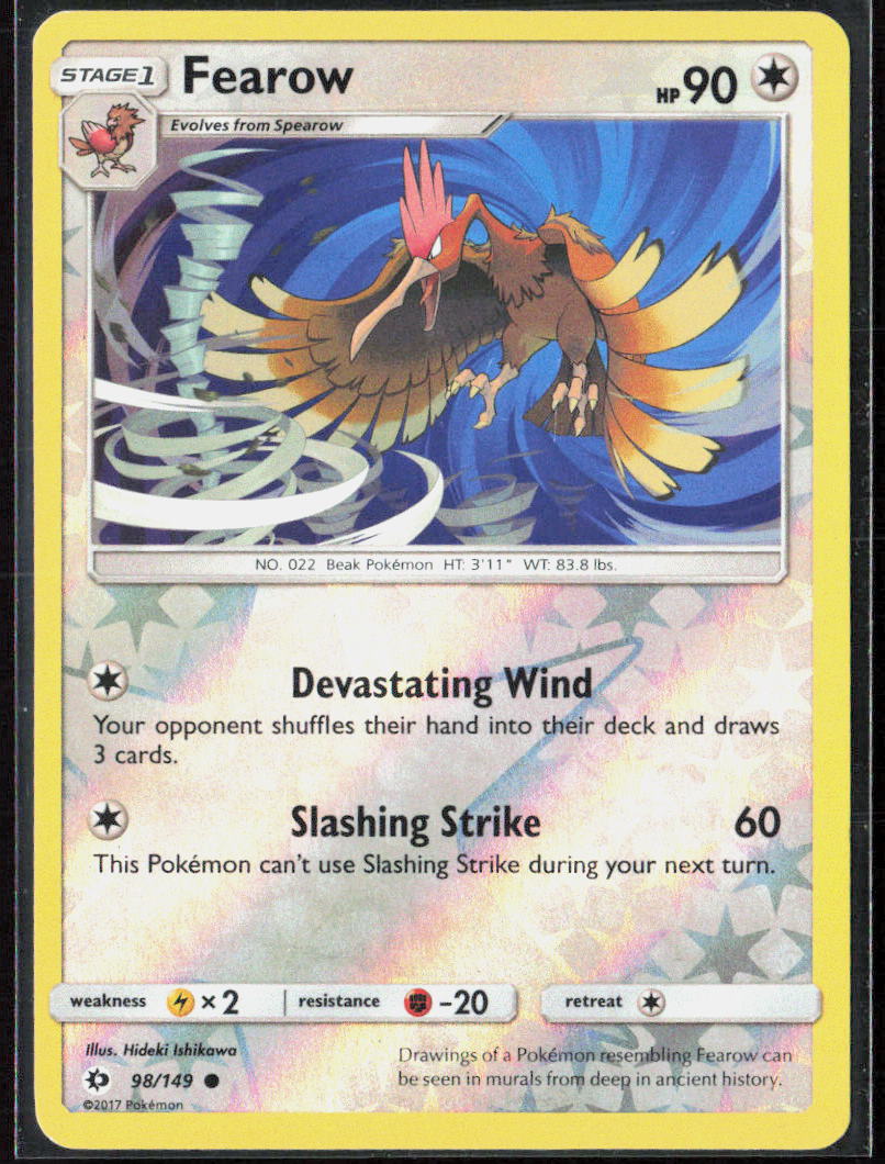 Fearow Reverse Holo 98/149 SM Base Set Pokemon TCG LP