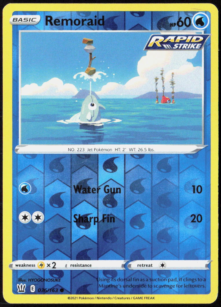 Remoraid 036/163 SWSH05: Battle Styles Pokemon TCG LP