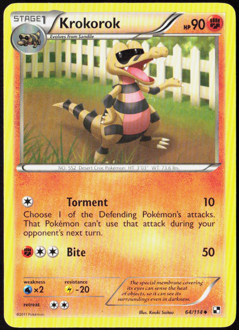 Krokorok 64/114 Black and White Pokemon TCG LP