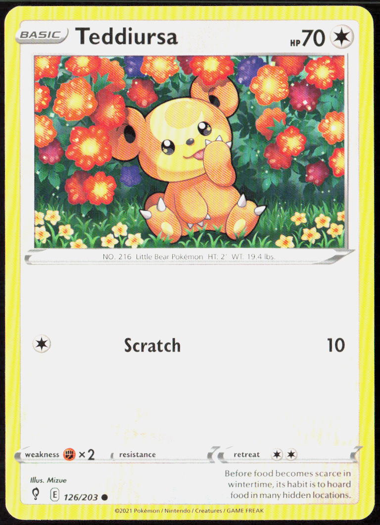 Teddiursa 126/203 SWSH07: Evolving Skies Pokemon TCG LP