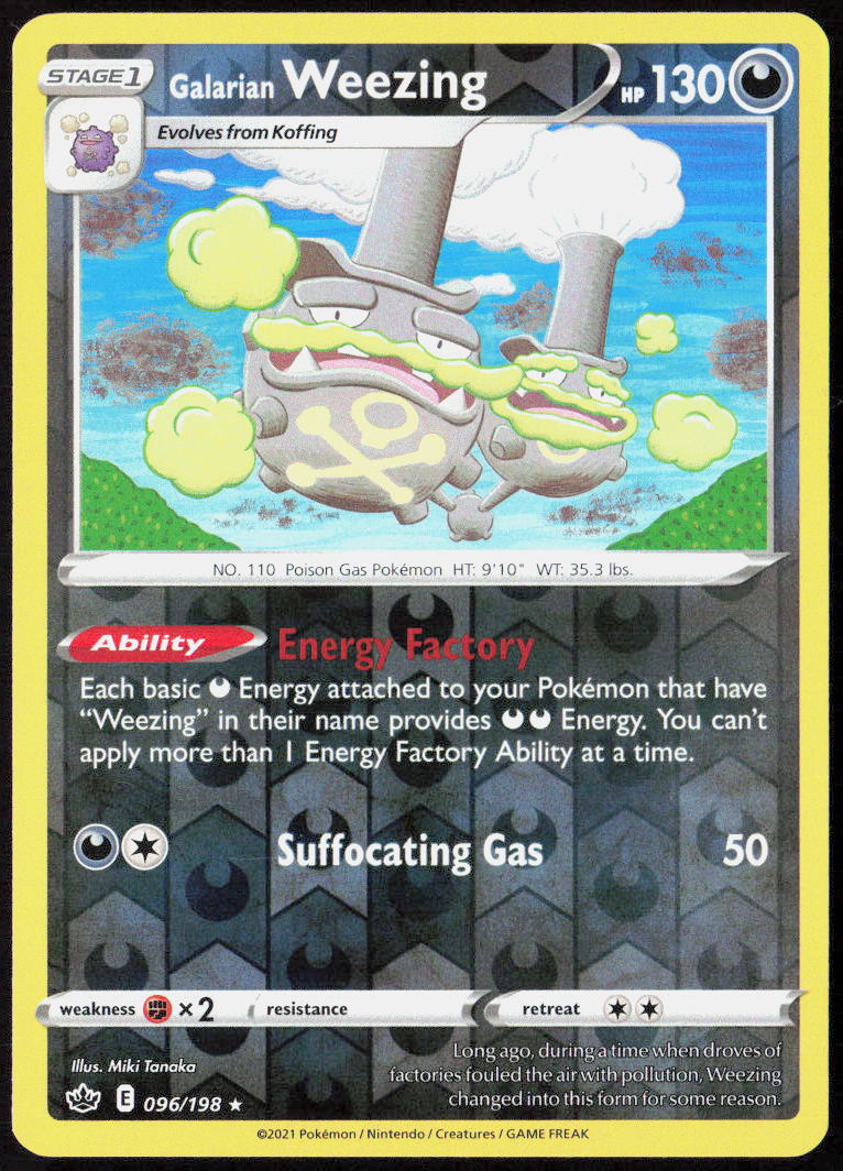 Galarian Weezing Reverse Holo 096/198 SWSH06: Chilling Reign NM