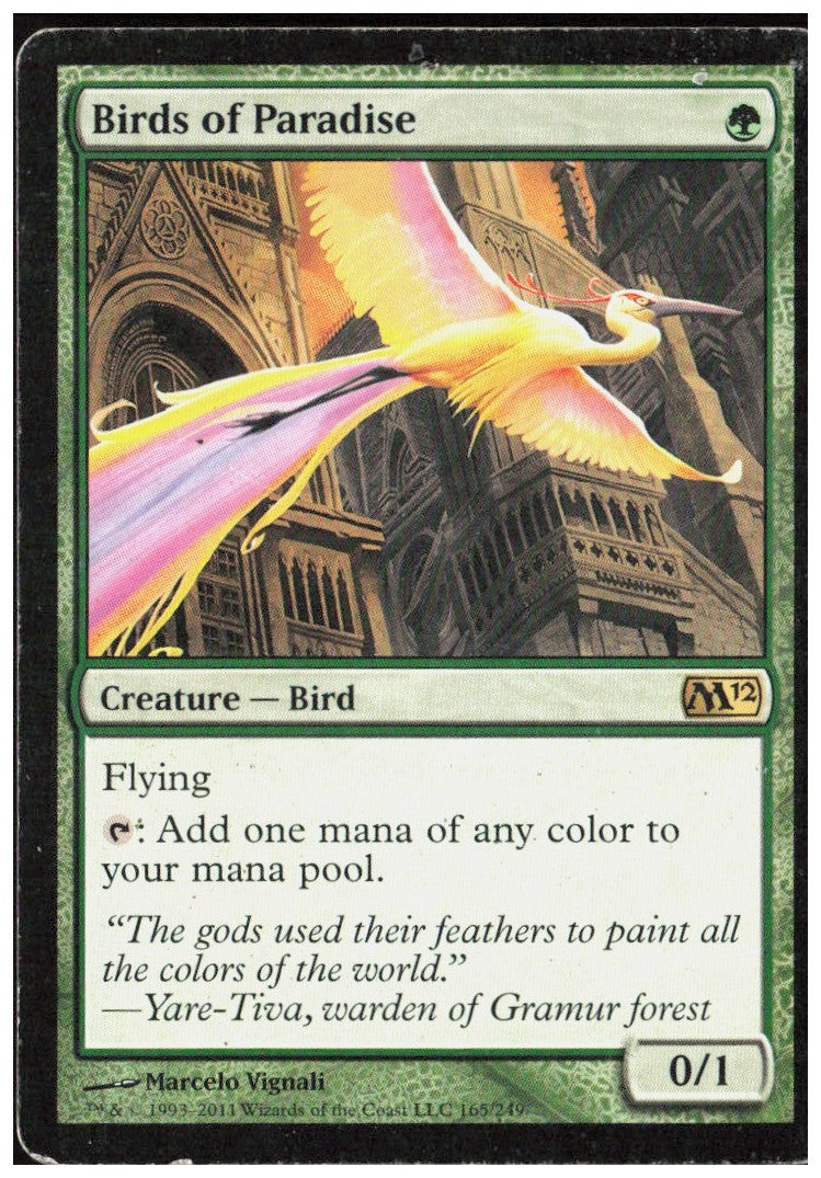 Birds of Paradise 165 Magic 2012 (M12) Magic: The Gathering LP