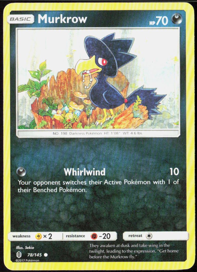 Murkrow 78/145 SM - Guardians Rising Pokemon TCG LP