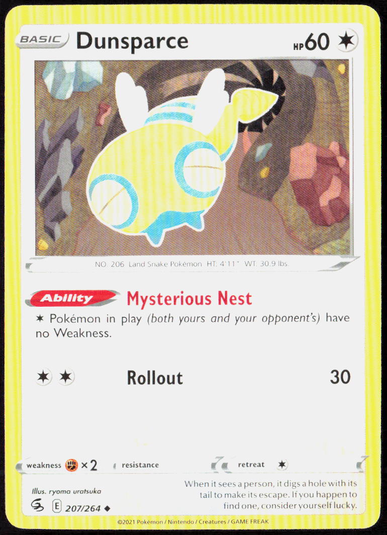 Dunsparce 207/264 SWSH08: Fusion Strike Pokemon TCG LP