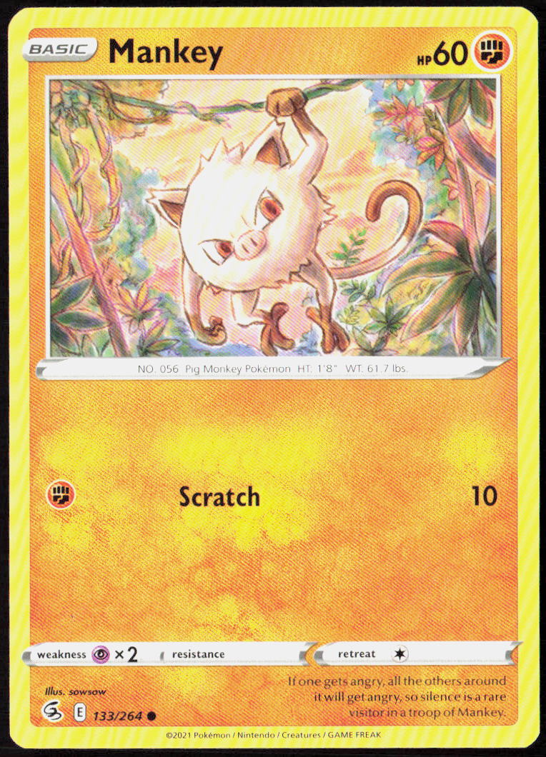 Mankey 133/264 SWSH08: Fusion Strike Pokemon TCG LP