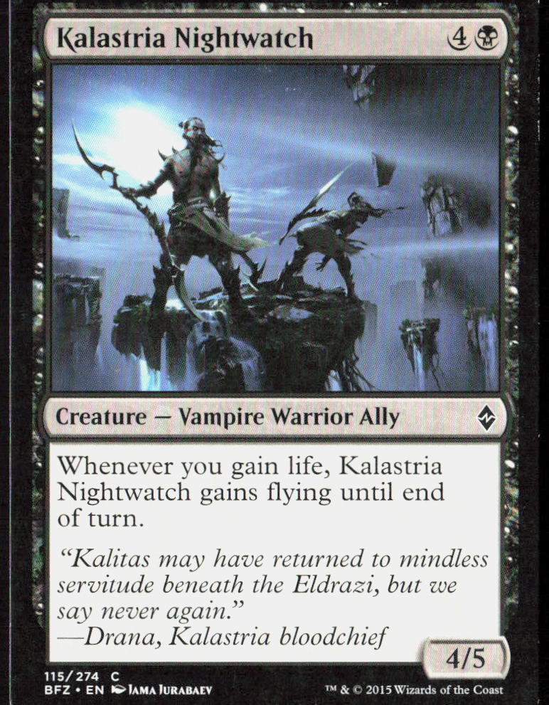 Kalastria Nightwatch 115 Battle for Zendikar Magic: The Gathering LP