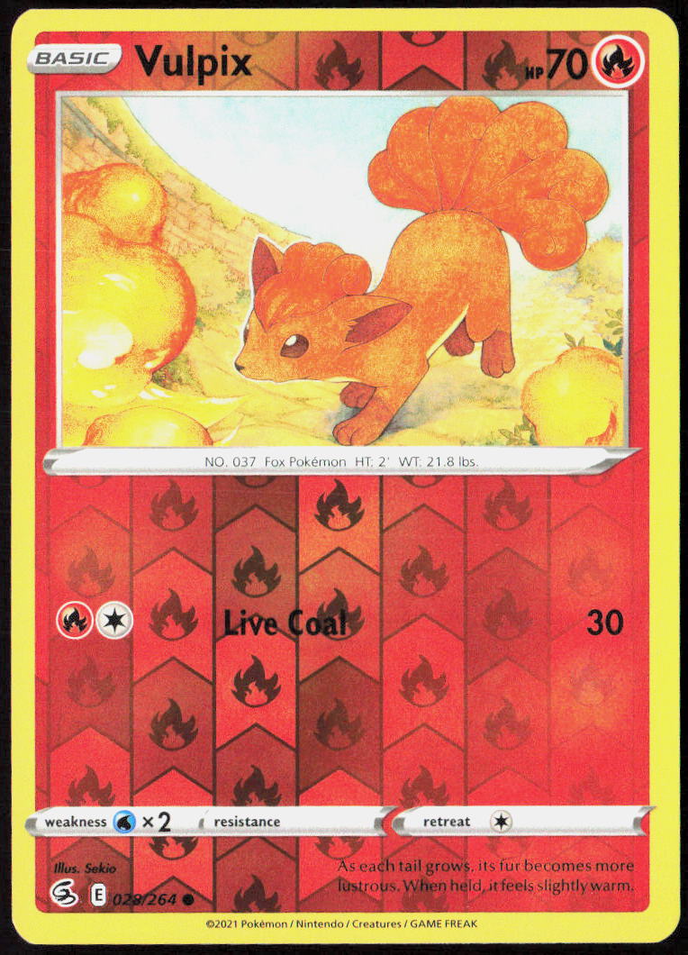 Vulpix (28) Reverse Holo 028/264 SWSH08: Fusion Strike NM