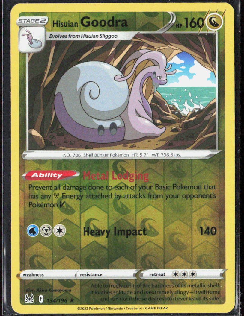 Hisuian Goodra Reverse Holo 134/196 SWSH11: Lost Origin Pokemon TCG LP