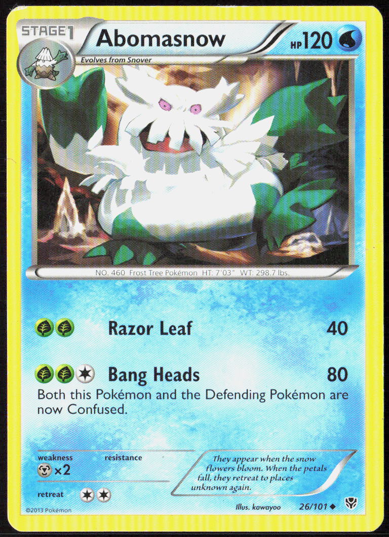 Abomasnow 26/101 Plasma Blast Pokemon TCG LP