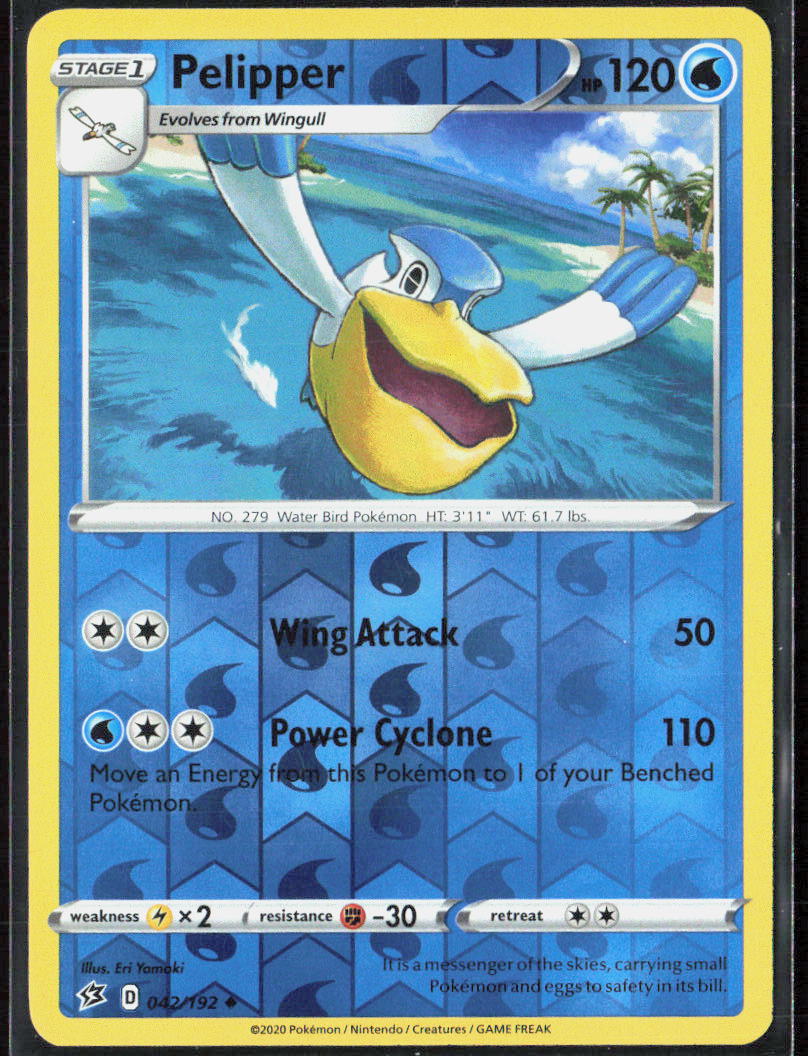 Pelipper Reverse Holo 042/192 SWSH02: Rebel Clash Pokemon TCG LP