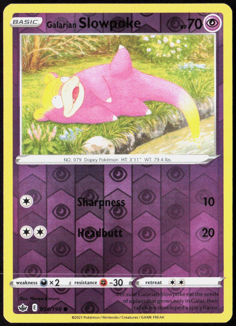 Galarian Slowpoke Reverse Holo 054/198 SWSH06: Chilling Reign Pokemon TCG LP