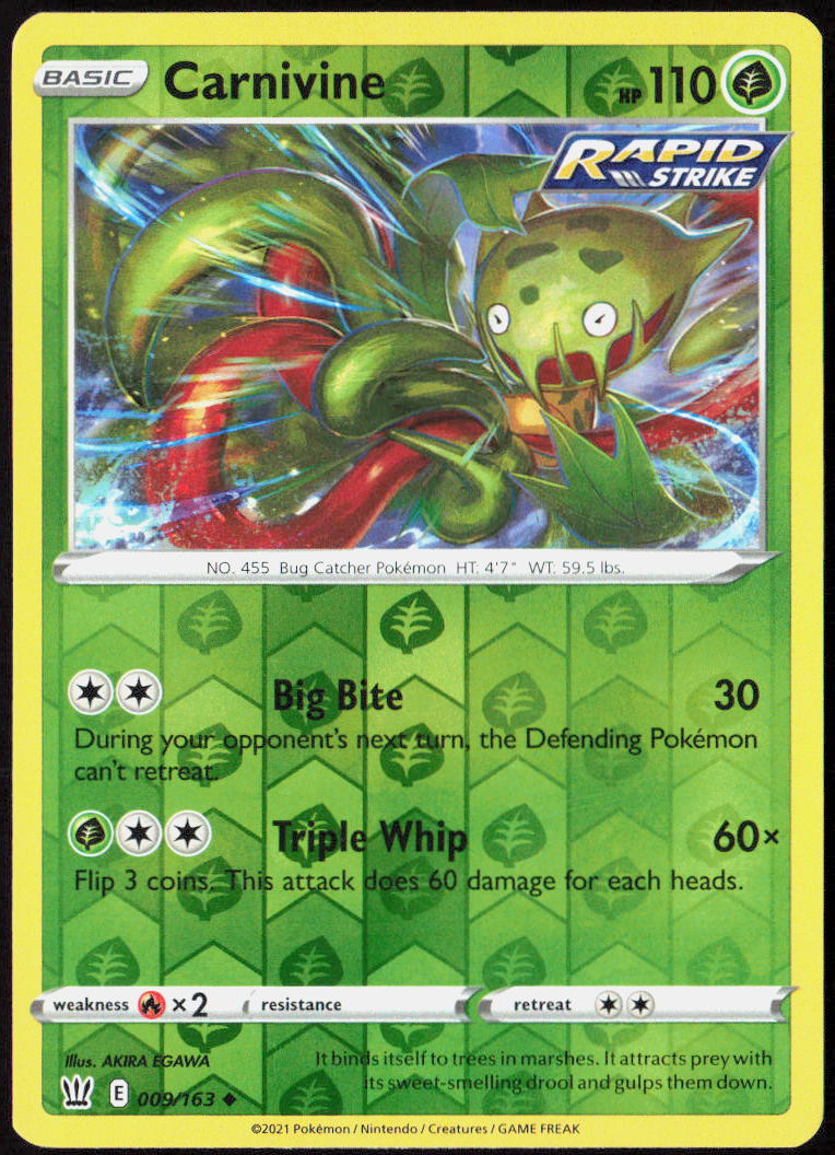Carnivine 009/163 SWSH05: Battle Styles Pokemon TCG LP