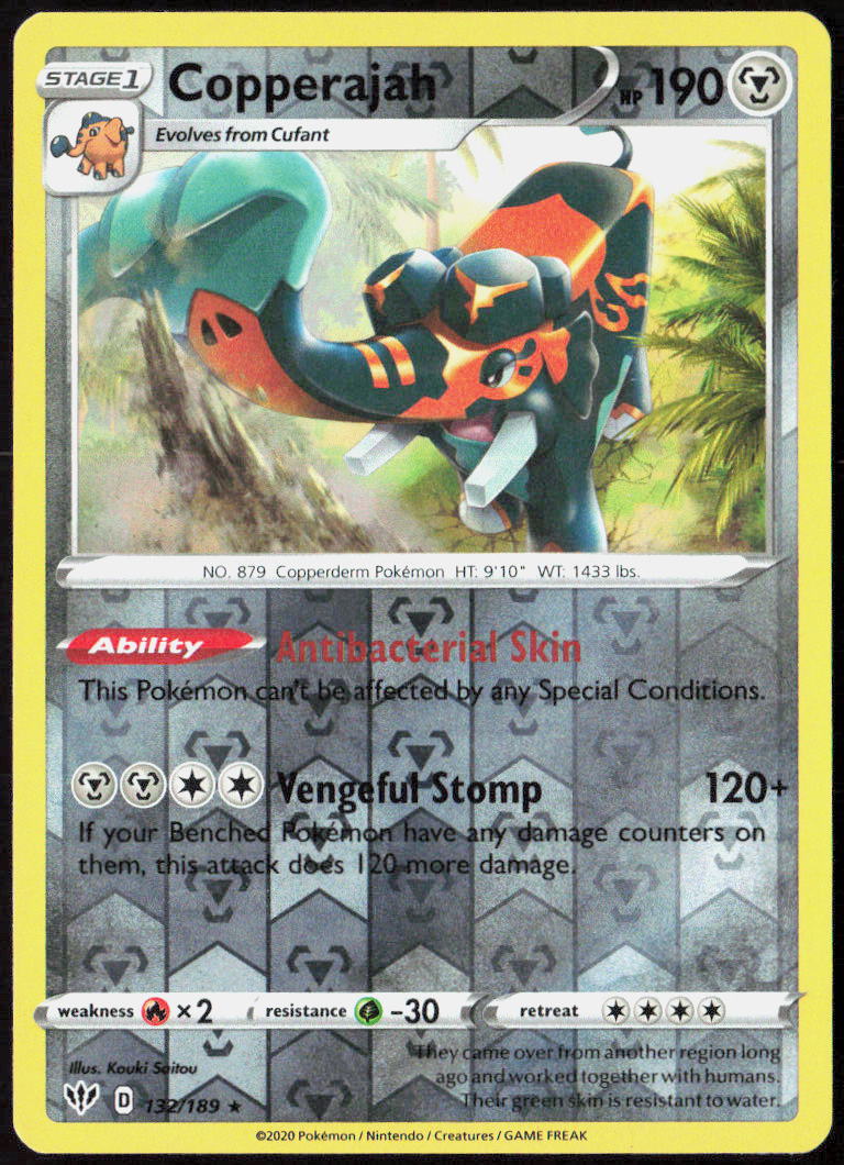 Copperajah Reverse Holo 132/189 SWSH03: Darkness Ablaze Pokemon TCG LP