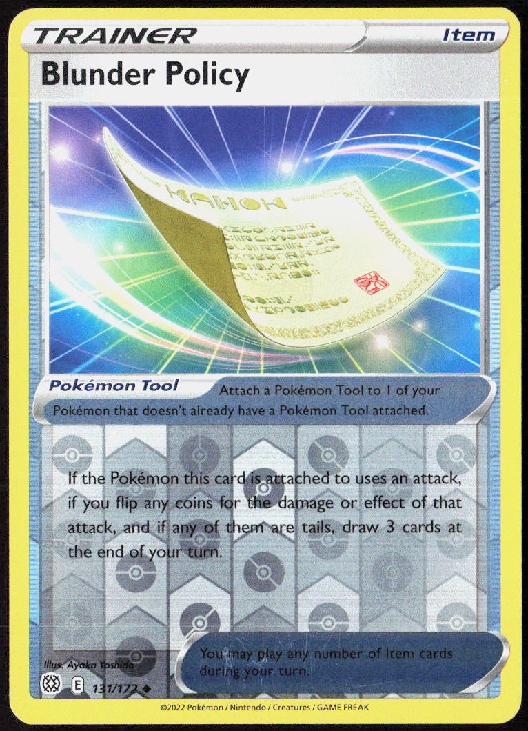 Blunder Policy Reverse Holo 131/172 SWSH09: Brilliant Stars Pokemon TCG LP
