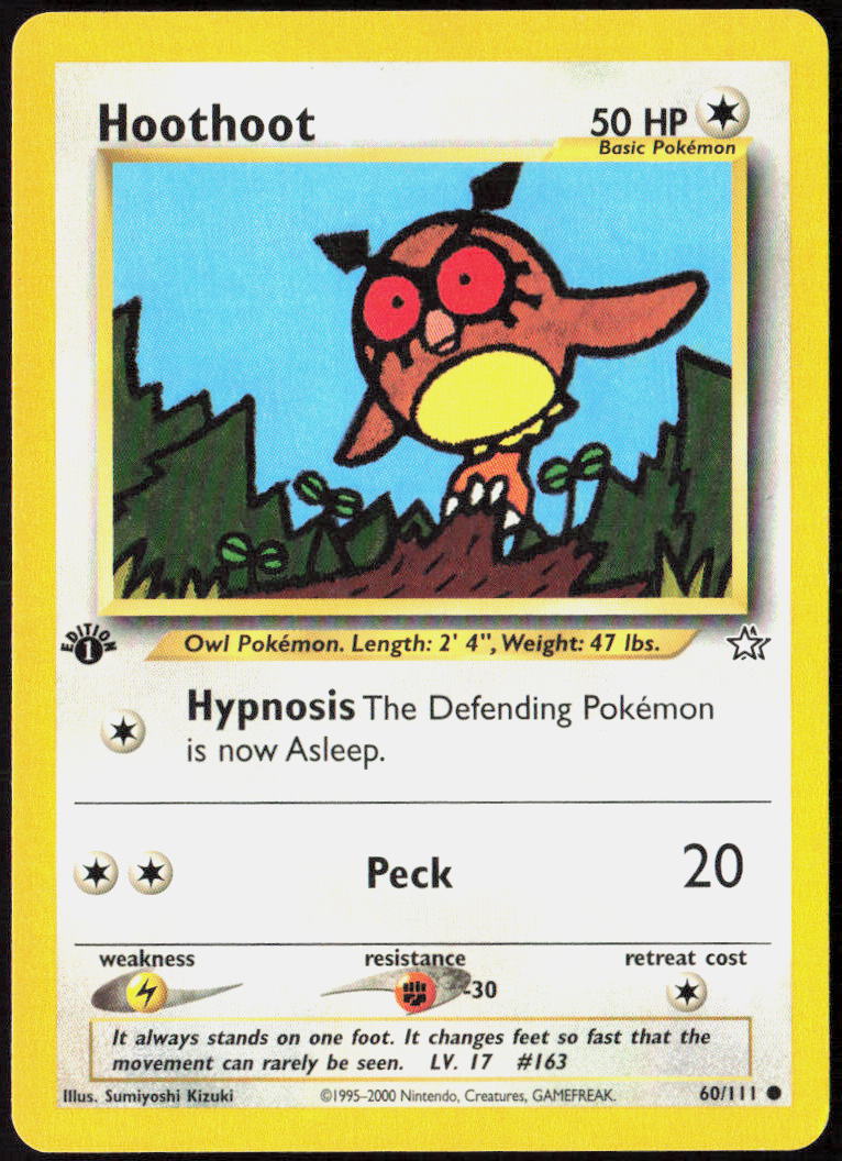 Hoothoot 1st Edition 060/111 Neo Genesis LP