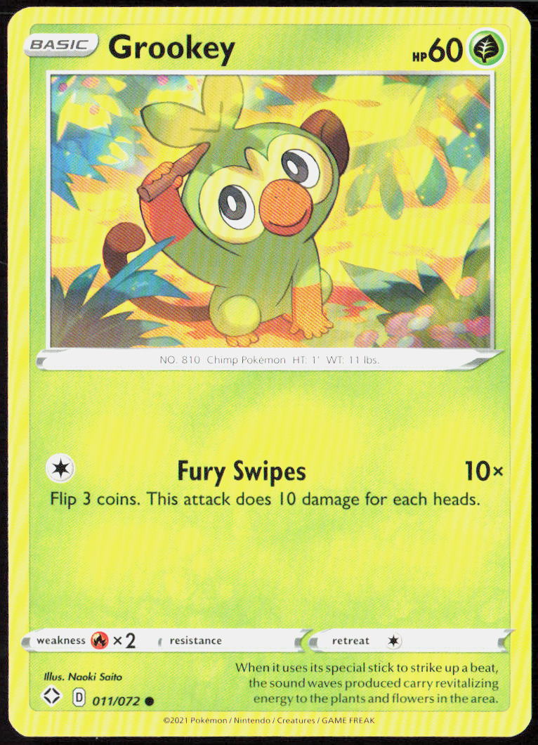 Grookey 011/072 Shining Fates Pokemon TCG LP