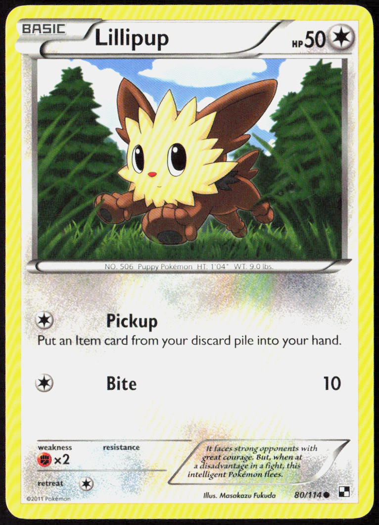 Lillipup (80) 80/114 Black and White Pokemon TCG LP