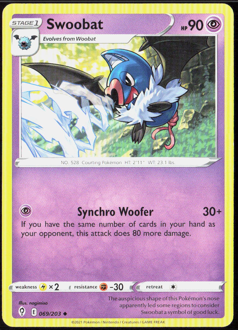 Swoobat 069/203 SWSH07: Evolving Skies Pokemon TCG LP