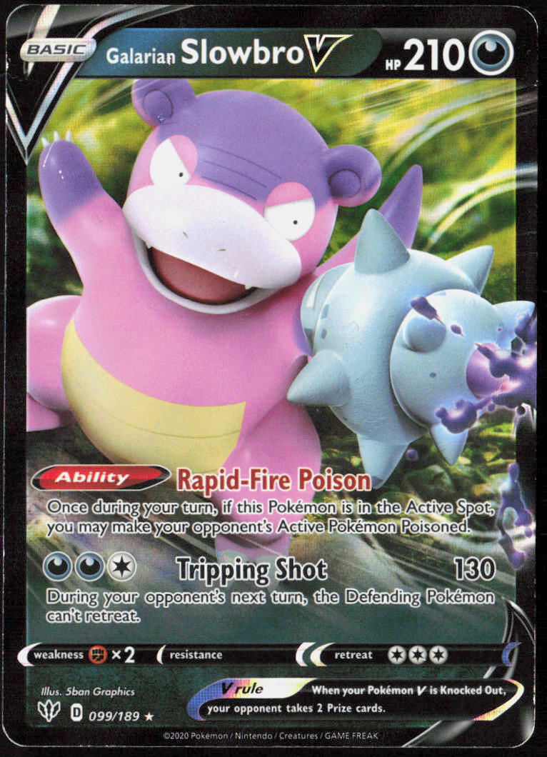 Galarian Slowbro V Holo 099/189 SWSH03: Darkness Ablaze Pokemon TCG NM