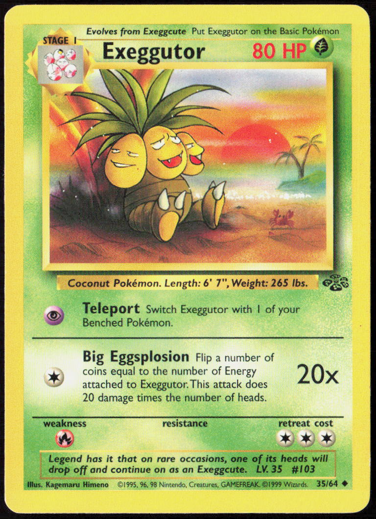 Exeggutor Unlimited 35/64 Jungle Pokemon TCG LP