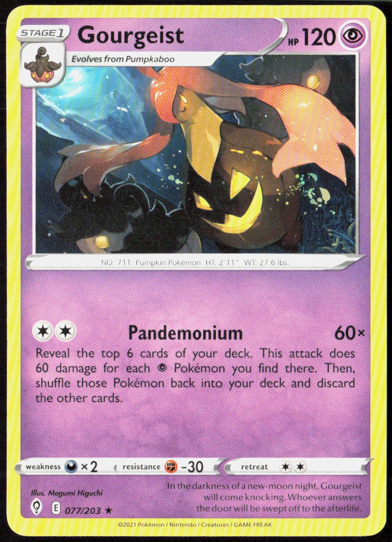 Gourgeist 077/203 SWSH07: Evolving Skies Pokemon TCG LP