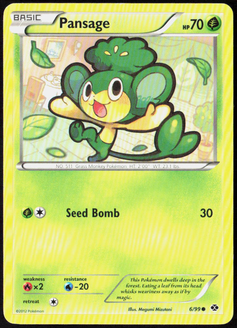 Pansage 6/99 Next Destinies Pokemon TCG LP