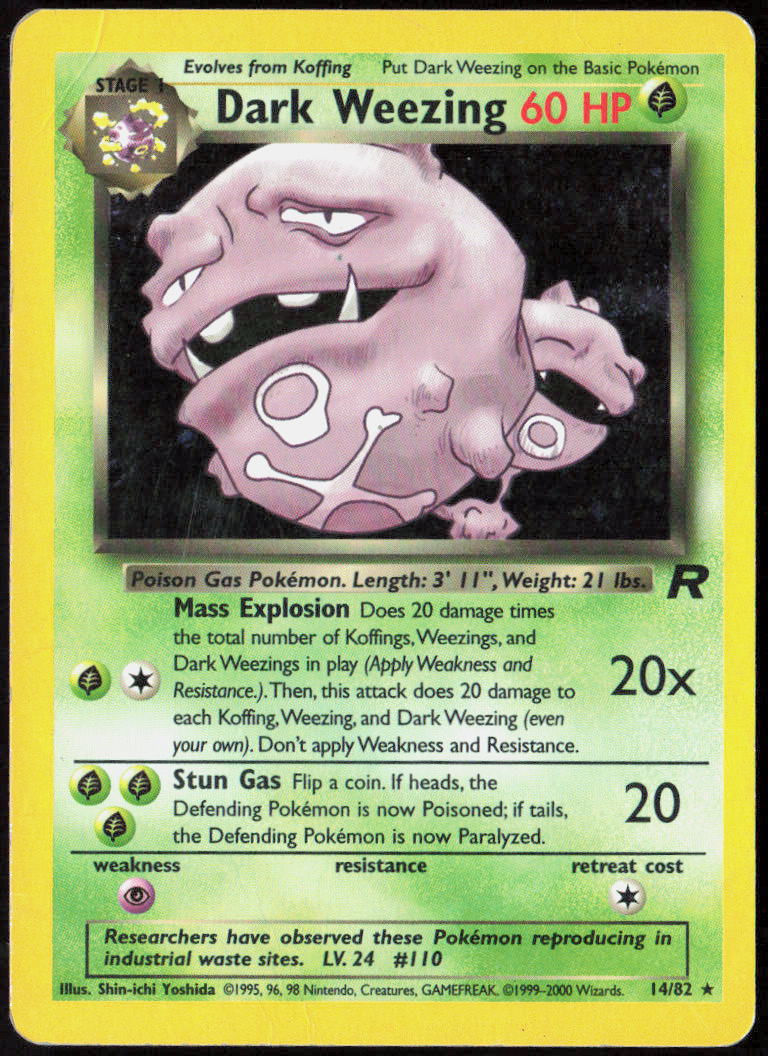 Dark Weezing (14) Unlimited 14/82 Team Rocket Pokemon TCG NM