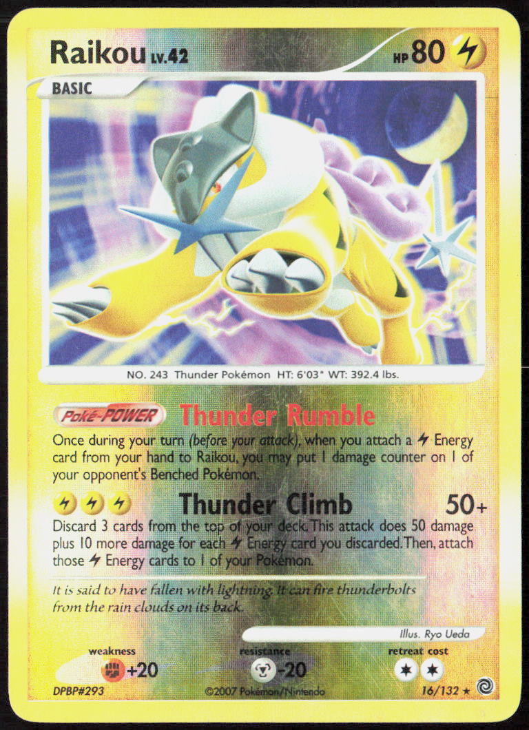 Raikou Reverse Holo 16/132 Secret Wonders Pokemon TCG LP