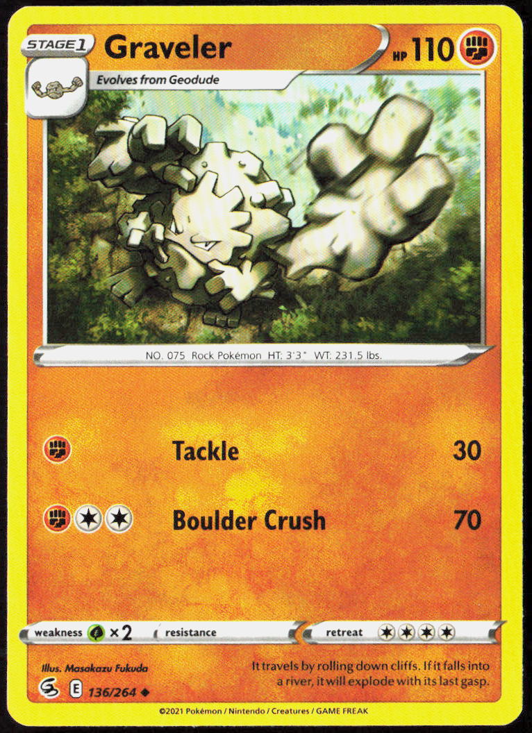 Graveler 136/264 SWSH08: Fusion Strike Pokemon TCG LP