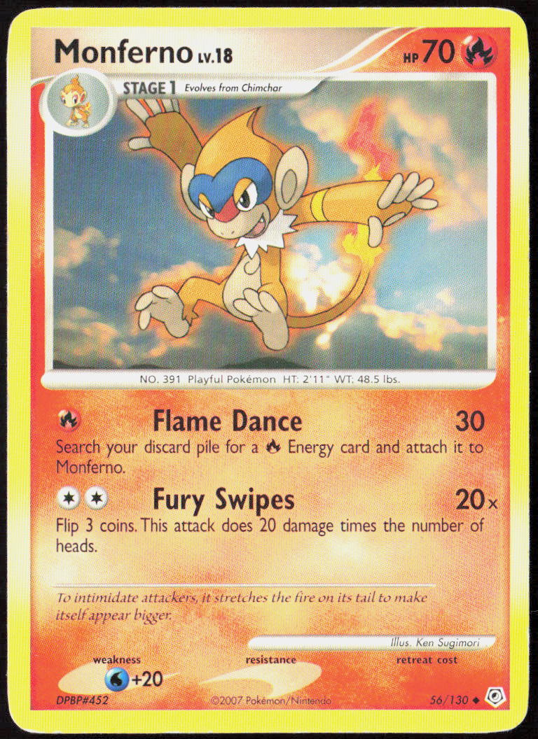 Monferno 56/130 Diamond and Pearl Pokemon TCG MP