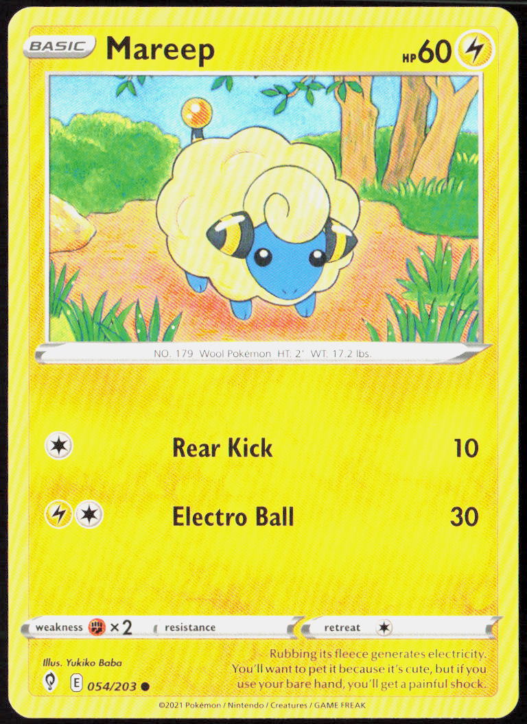 Mareep 054/203 SWSH07: Evolving Skies Pokemon TCG LP