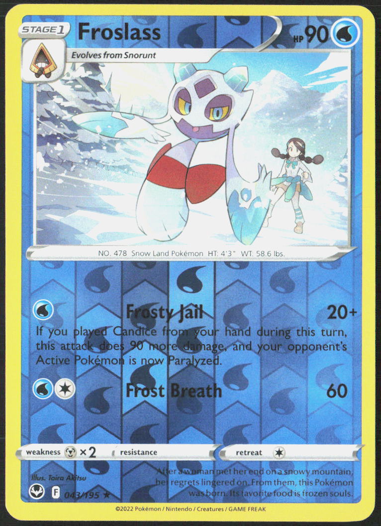 Froslass Reverse Holo 043/195 SWSH12: Silver Tempest Pokemon TCG LP