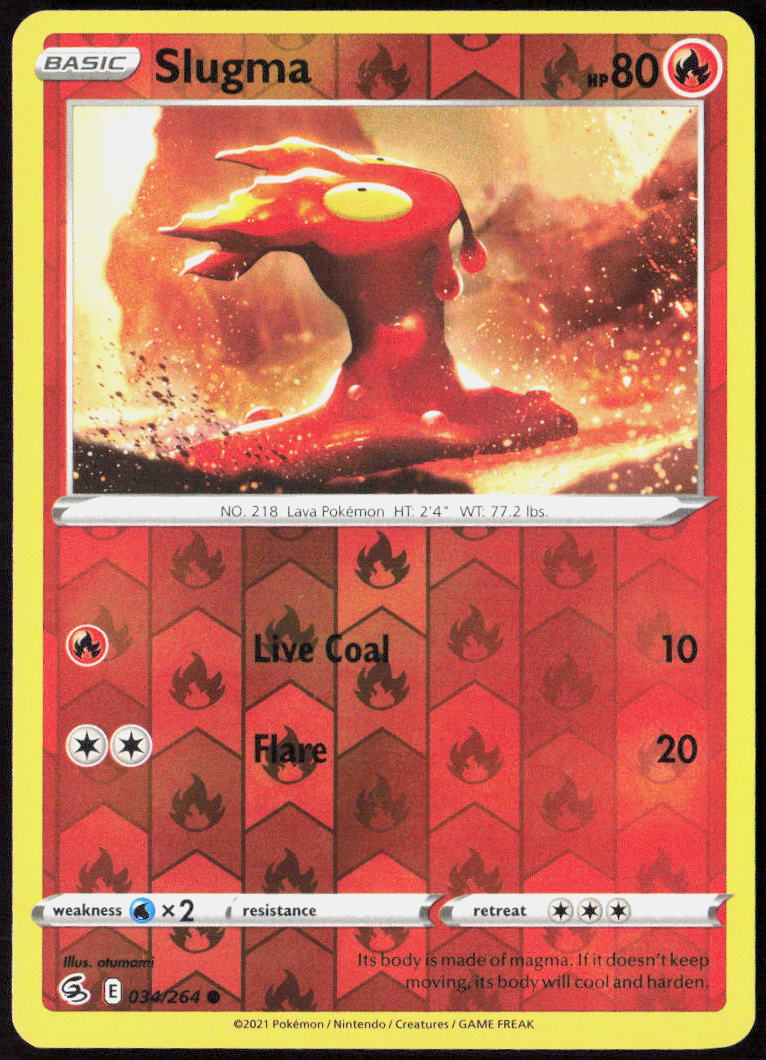 Slugma Reverse Holo 034/264 SWSH08: Fusion Strike NM