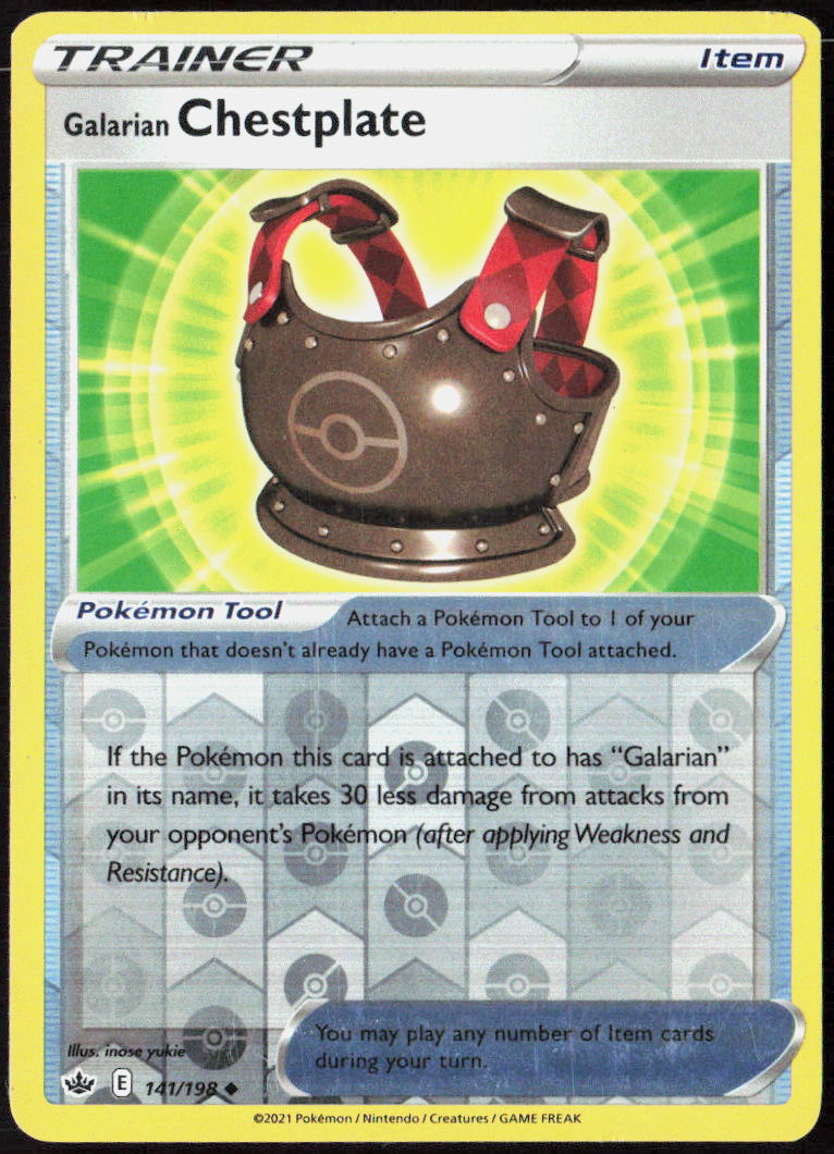 Galarian Chestplate Reverse Holo 141/198 SWSH06: Chilling Reign LP