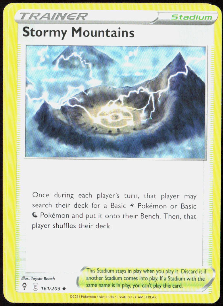 Stormy Mountains 161/203 SWSH07: Evolving Skies Pokemon TCG LP