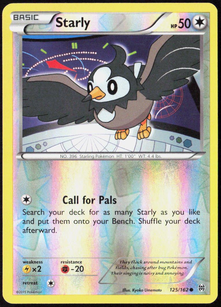 Starly Reverse Holo 125/162 XY - BREAKthrough LP