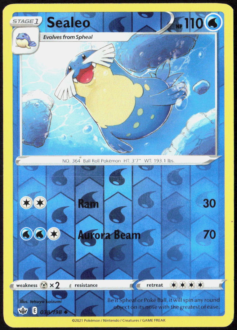Sealeo Reverse Holo 038/198 SWSH06: Chilling Reign NM