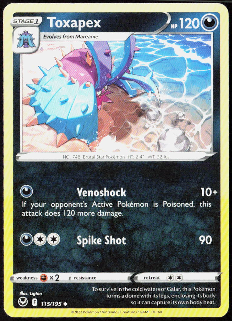 Toxapex 115/195 SWSH12: Silver Tempest Pokemon TCG LP