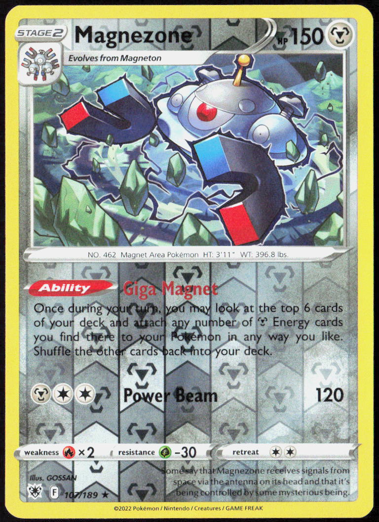 Magnezone Reverse Holo 107/189 SWSH10: Astral Radiance Pokemon TCG LP