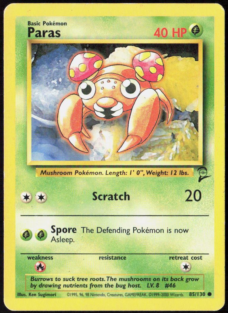 Paras 085/130 Base Set 2 Pokemon TCG LP