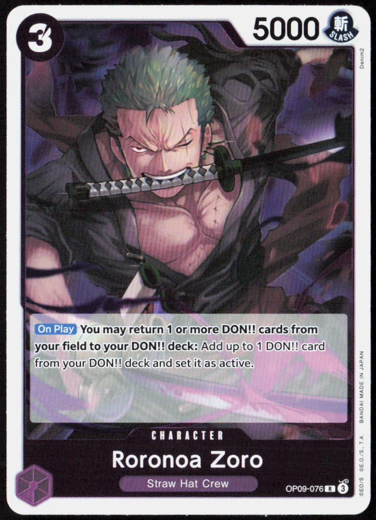 Roronoa Zoro Foil OP09-076 Premium Booster -The Best- Vol. 2 One Piece CCG NM
