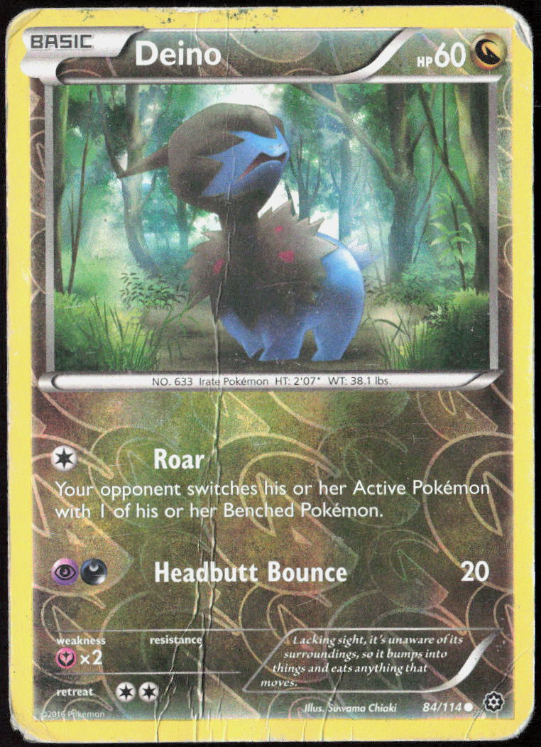 Deino Reverse Holo 84/114 XY - Steam Siege Pokemon TCG DMG