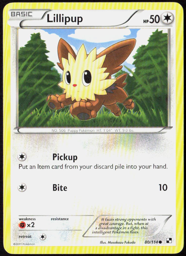 Lillipup (80) 80/114 Black and White Pokemon TCG LP