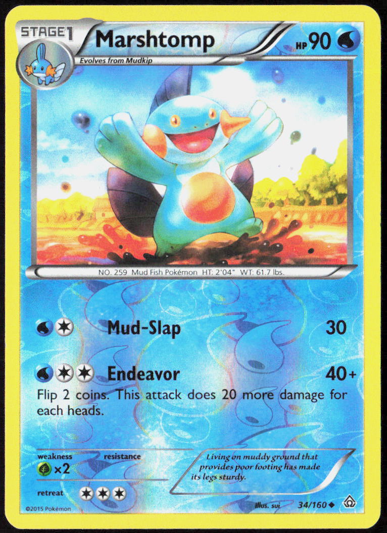 Marshtomp Reverse Holo 34/160 XY - Primal Clash Pokemon TCG LP