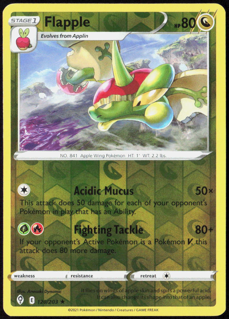 Flapple Reverse Holo 120/203 SWSH07: Evolving Skies Pokemon TCG LP